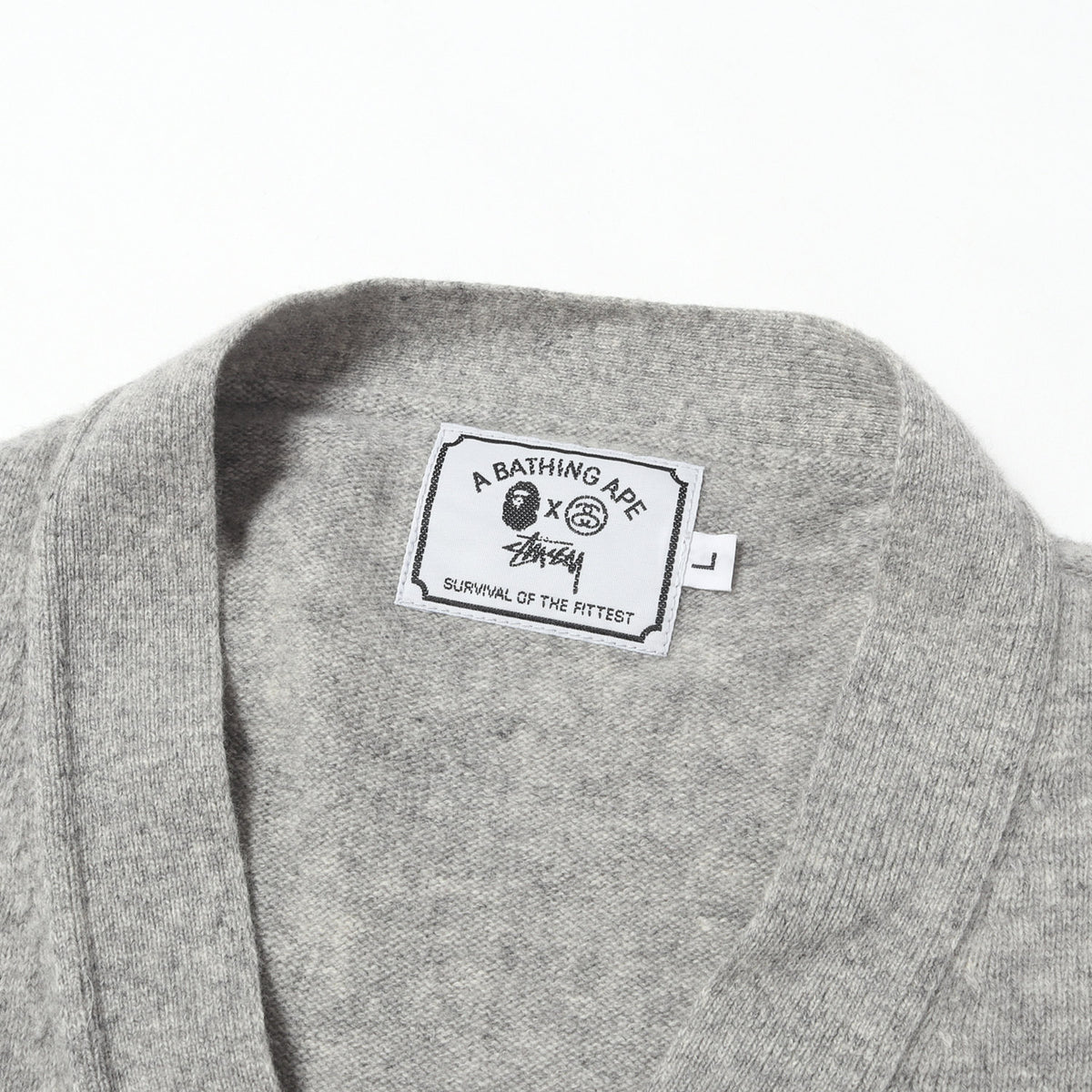 ×STUSSY ワンポイント刺繍 ウールニット カーディガン
