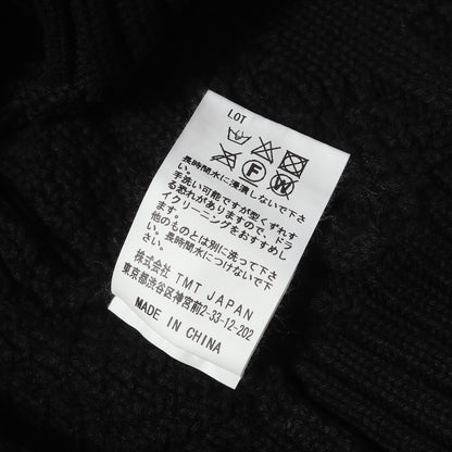 パッチワーク ケーブル編み ショールカラー ニット カーディガン(PATCHWAORK CABLE WASHOUT KNIT CARDIGAN)