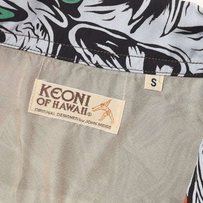 90s KEONI OF HAWAII 初期 ゴーギャン・ウッドカット レーヨン アロハシャツ / GAUGUIN WOODCUT M32500