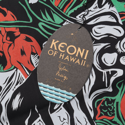 90s KEONI OF HAWAII 初期 ゴーギャン・ウッドカット レーヨン アロハシャツ / GAUGUIN WOODCUT M32500