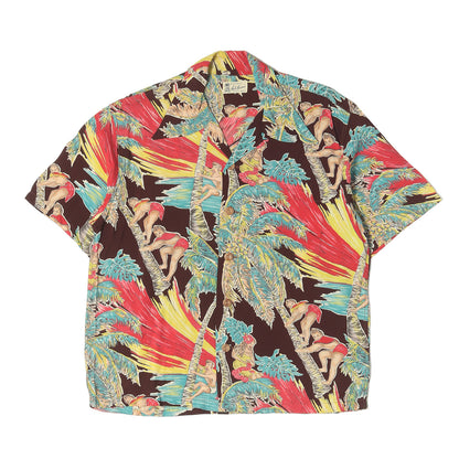 90s ココナッツクライマー柄 レーヨン アロハシャツ / HALE HAWAII実名復刻 SPECIAL EDITION M32541