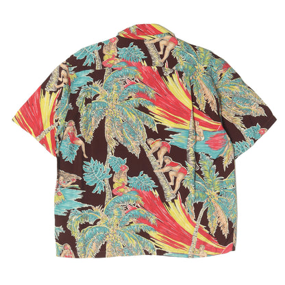 90s ココナッツクライマー柄 レーヨン アロハシャツ / HALE HAWAII実名復刻 SPECIAL EDITION M32541