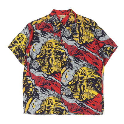 14SS ゴーギャン・ウッドカット レーヨン アロハシャツ / KAMEHAMEHA実名復刻 SPECIAL EDITION SS36655