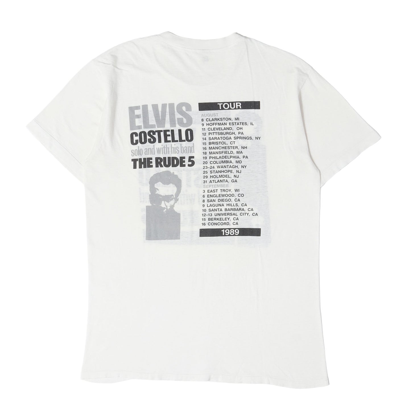 80s Elvis Costello エルヴィス・コステロ 1989 Tour Tシャツ メキシコ製