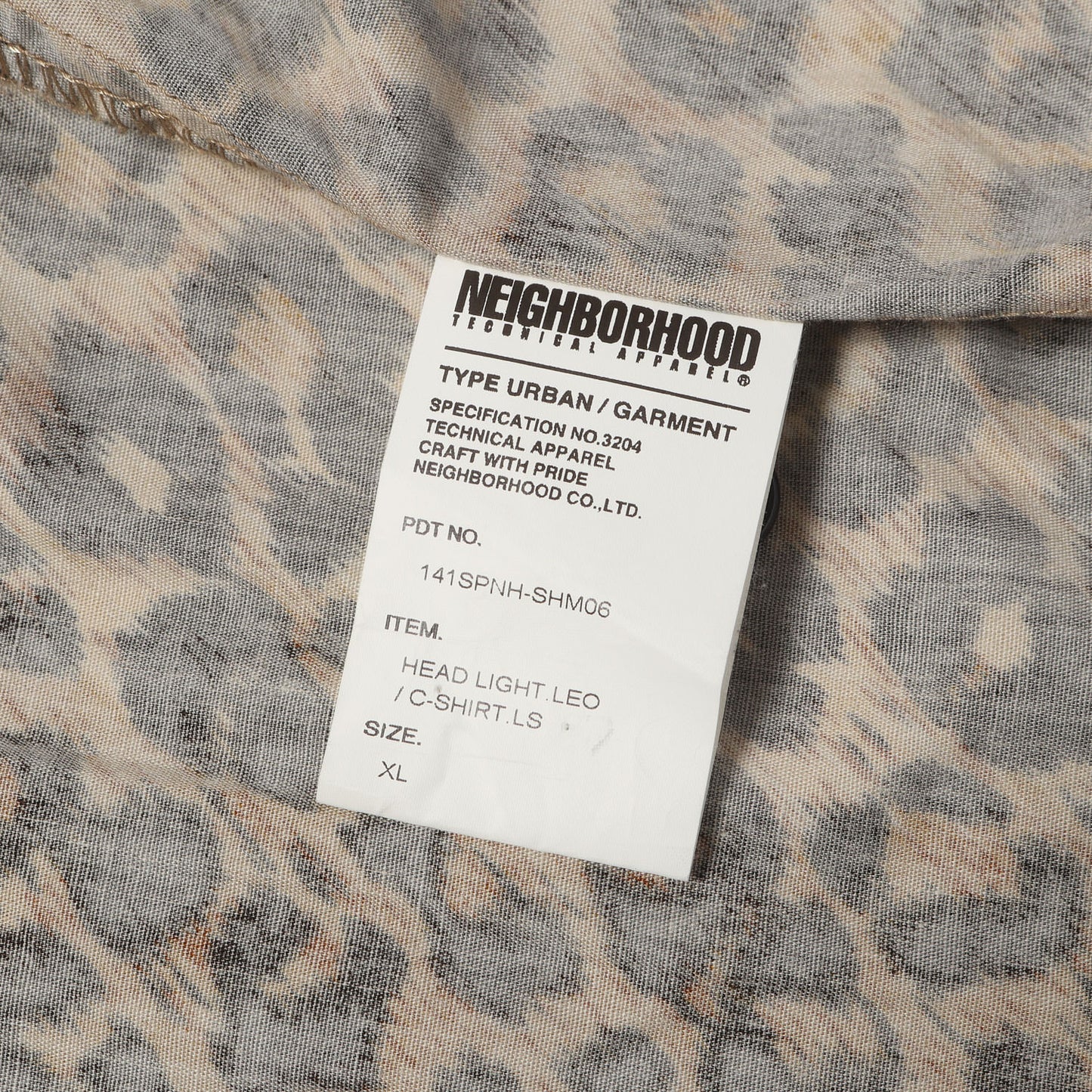 レオパード柄 コットンブロード シャツ(HEAD LIGHT LEO / C-SHIRT.LS)