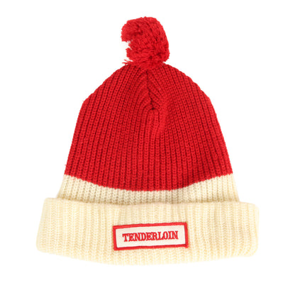 00s ワッペンロゴ ポンポン ニットキャップ / ビーニー(T-KNIT CAP)