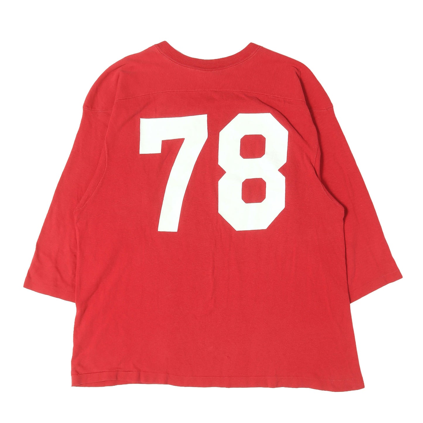 [USA製 バータグ] 70s カレッジロゴ ナンバリング 7分袖 フットボール Tシャツ