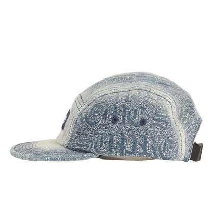 26SS オールドイングリッシュロゴ柄 デニム BOXロゴ キャンプキャップ(Stitched Old English Denim Camp Cap)