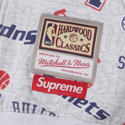 26SS ×Mitchell & Ness 総柄グラフィック ジップ スウェットパーカー(Teams Zip Up Hooded Sweatshirt)