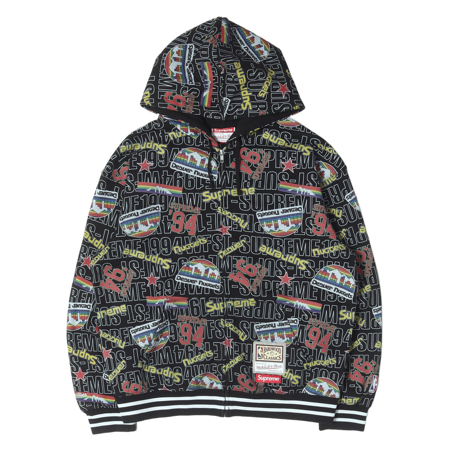 26SS ×Mitchell & Ness 総柄グラフィック ジップ スウェットパーカー(Teams Zip Up Hooded Sweatshirt)