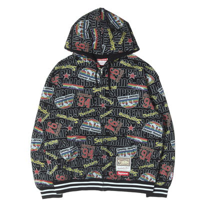 26SS ×Mitchell & Ness 総柄グラフィック ジップ スウェットパーカー(Teams Zip Up Hooded Sweatshirt)