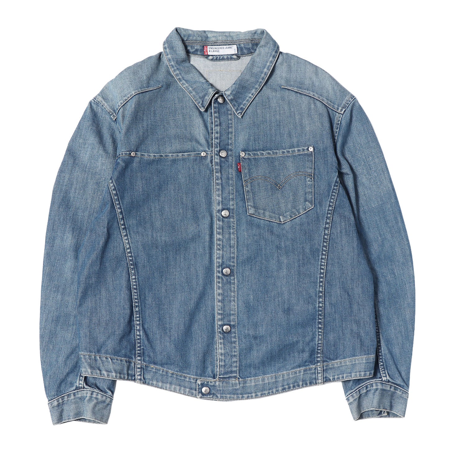 [ユーロモデル] 00s 70100-0853 立体裁断 デニムジャケット / モロッコ製 ENGINEERED JEANS