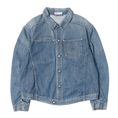 [ユーロモデル] 00s 70100-0853 立体裁断 デニムジャケット / モロッコ製 ENGINEERED JEANS