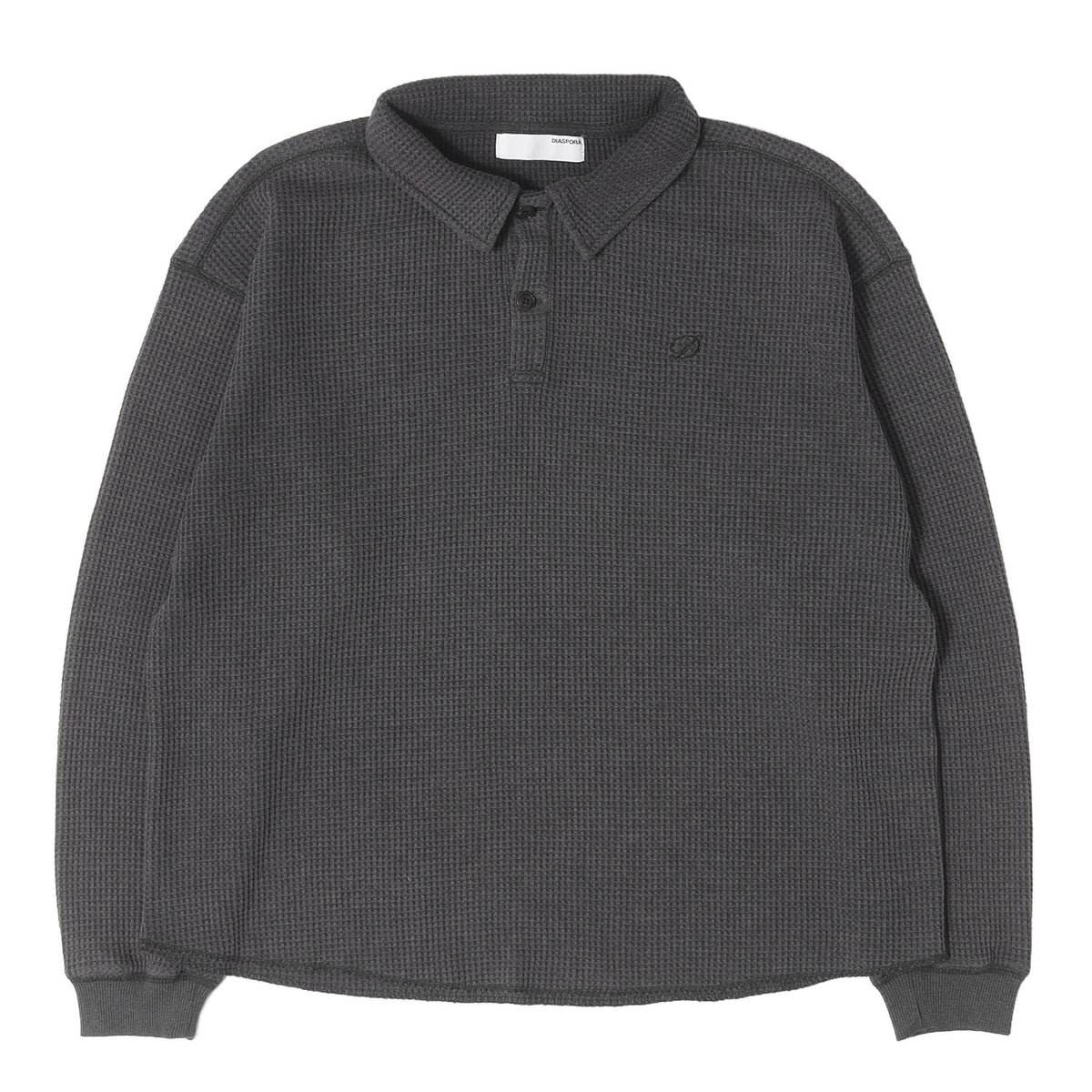 25AW フェード加工 ワッフル ロングスリーブ ポロシャツ(Waffle L/S Polo)