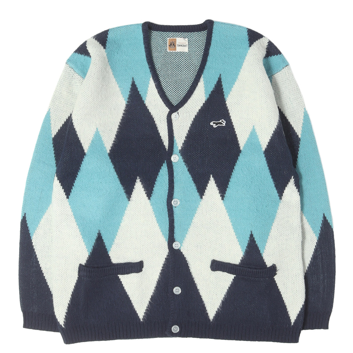 22AW ×TOWN CRAFT ダイヤ柄 ジャガードニット カーディガン (DAIYA JACQUARD CARDIGAN)