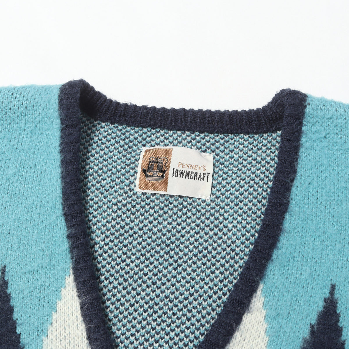 22AW ×TOWN CRAFT ダイヤ柄 ジャガードニット カーディガン (DAIYA JACQUARD CARDIGAN)