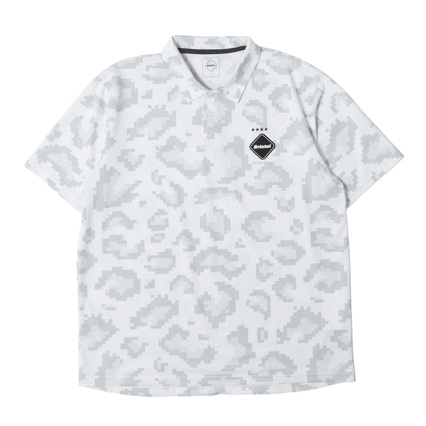 23SS デジタルレオパード柄 ストレッチ ポロシャツ(WHOLE PATTERN S/S POLO)