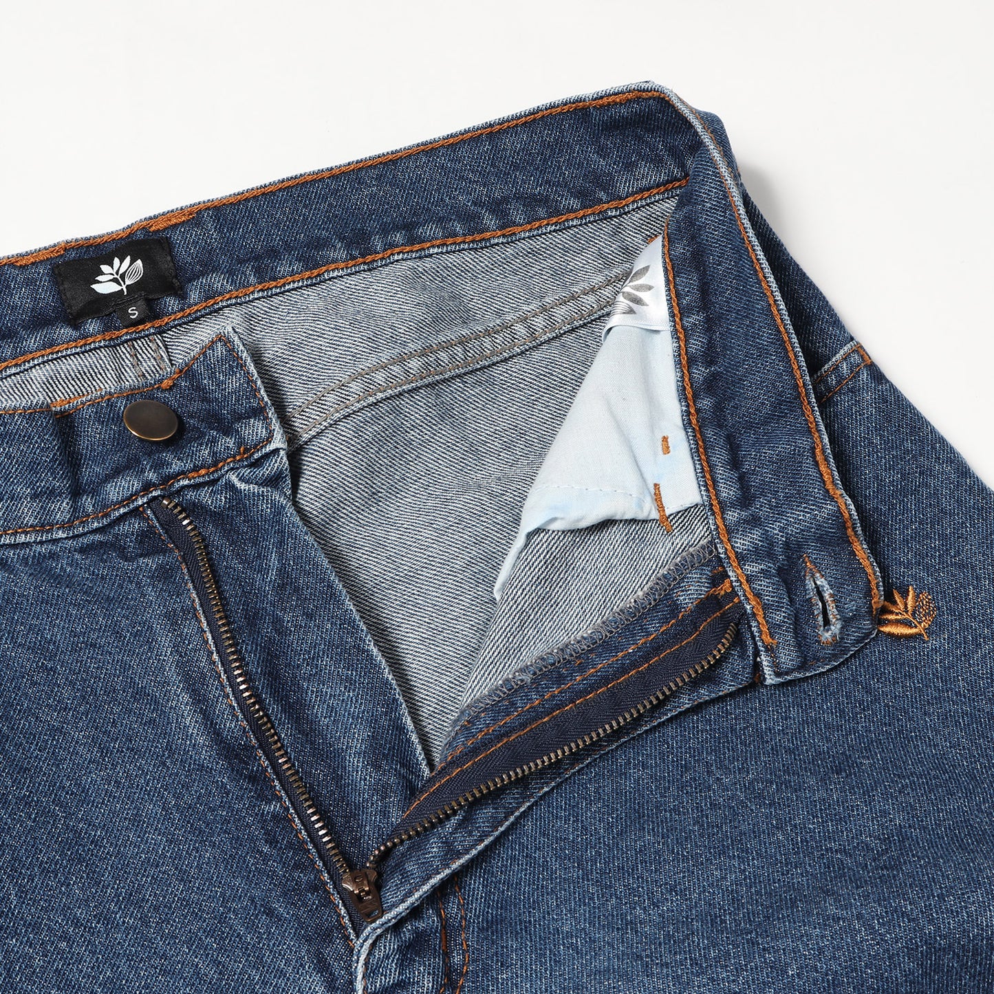 ウォッシュ加工 ワイド テーパード デニムパンツ