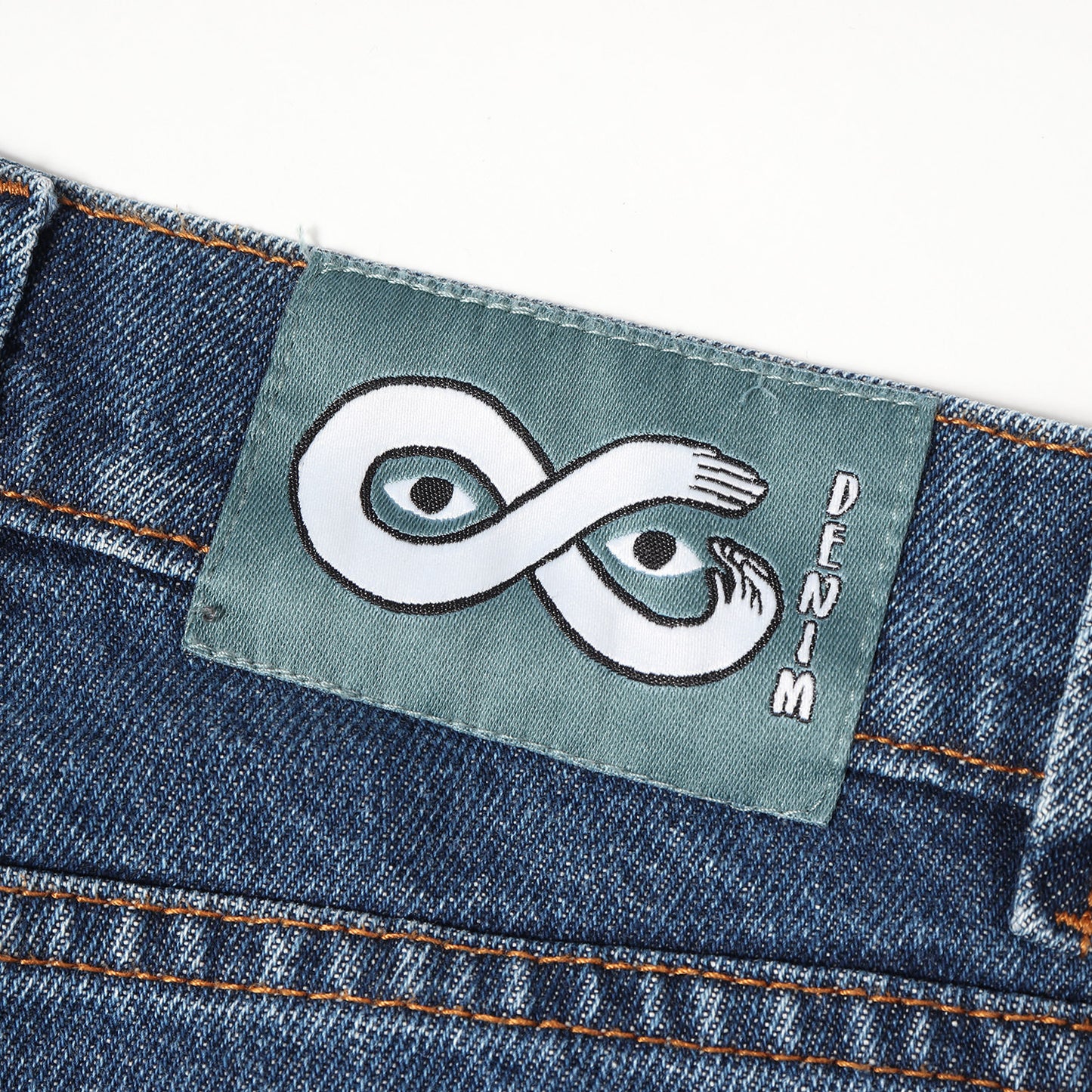 ウォッシュ加工 ワイド テーパード デニムパンツ
