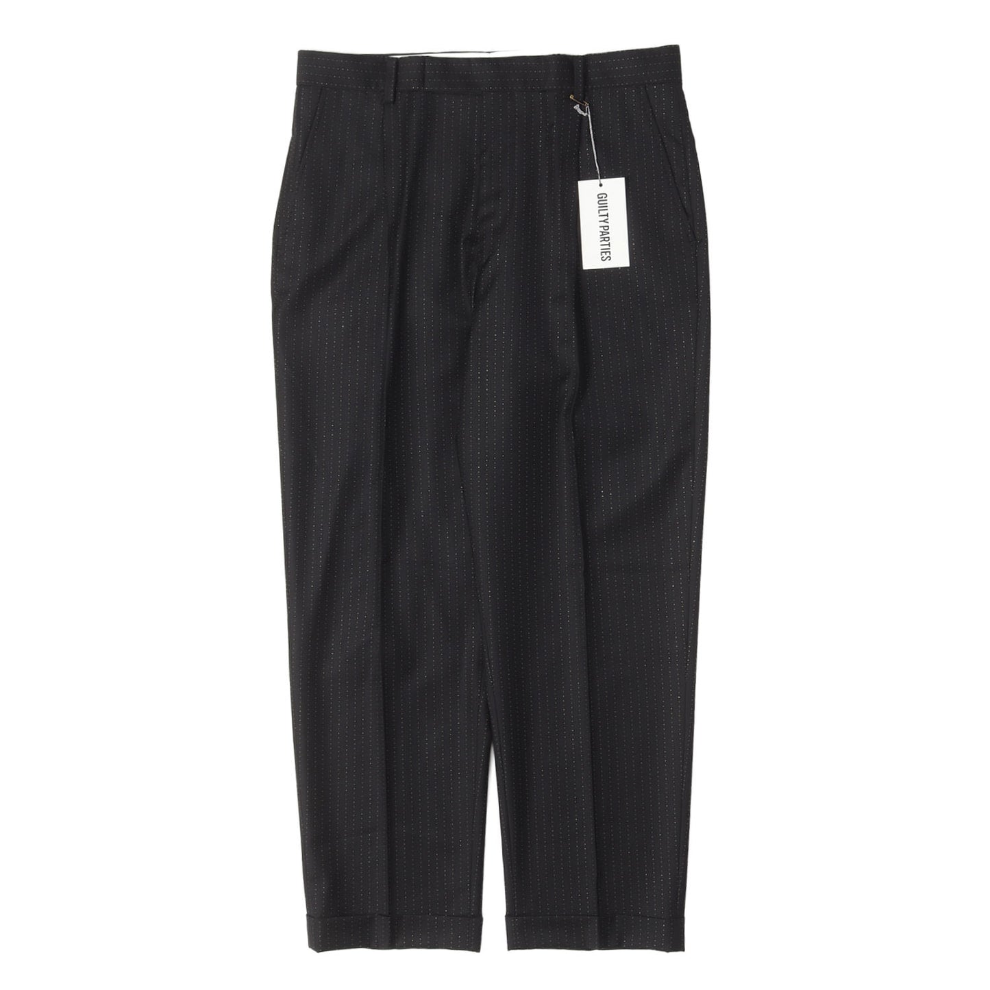 22AW ×DORMEUIL ラメストライプ プリーツ スラックスパンツ(PLEATED TROUSERS)