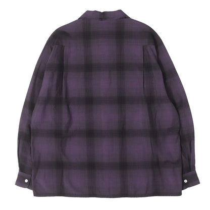 24AW オンブレチェック オープンカラー レーヨン シャツ(OMBRE CHECK OPEN COLLAR SHIRT)