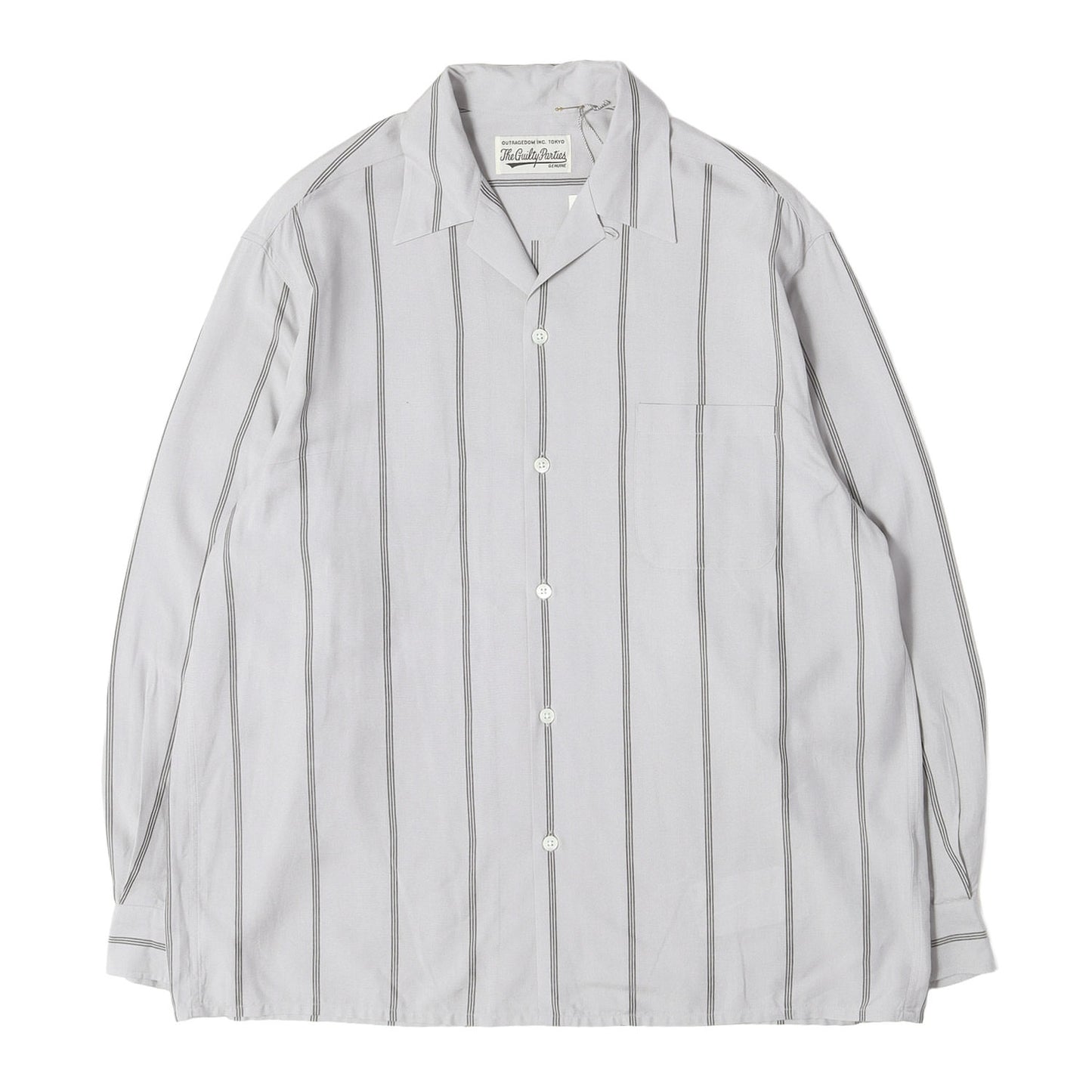 23AW ストライプ レーヨン オープンカラーシャツ(STRIPED OPEN COLLAR SHIRT L/S)
