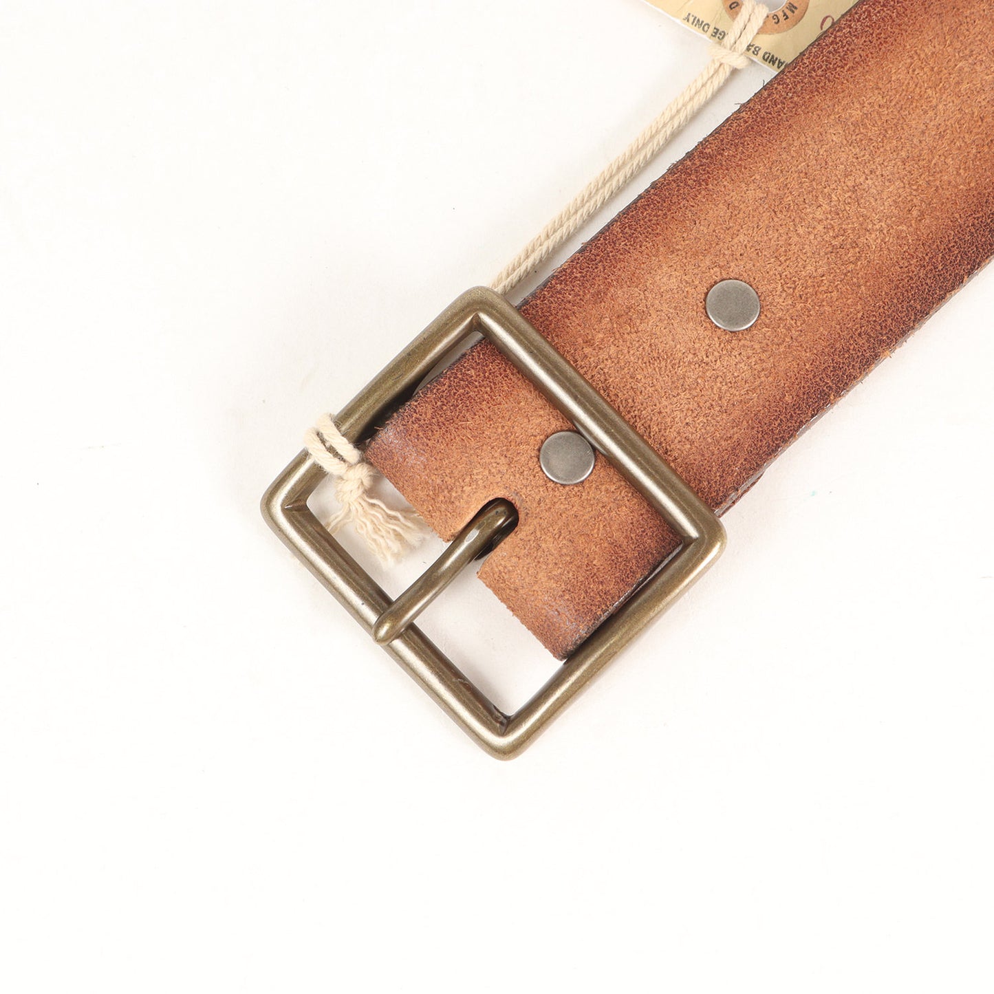 ヴィンテージ加工 ラフアウトレザー スタッズベルト (Studded Roughout Leather Belt) イタリア製