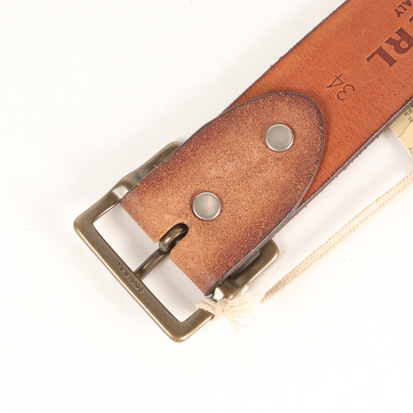 ヴィンテージ加工 ラフアウトレザー スタッズベルト (Studded Roughout Leather Belt) イタリア製
