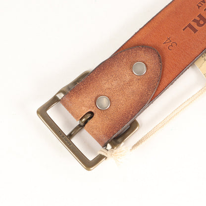 ヴィンテージ加工 ラフアウトレザー スタッズベルト (Studded Roughout Leather Belt) イタリア製