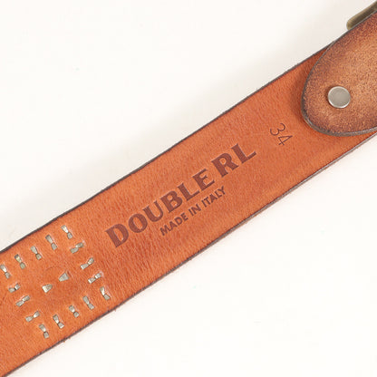 ヴィンテージ加工 ラフアウトレザー スタッズベルト (Studded Roughout Leather Belt) イタリア製