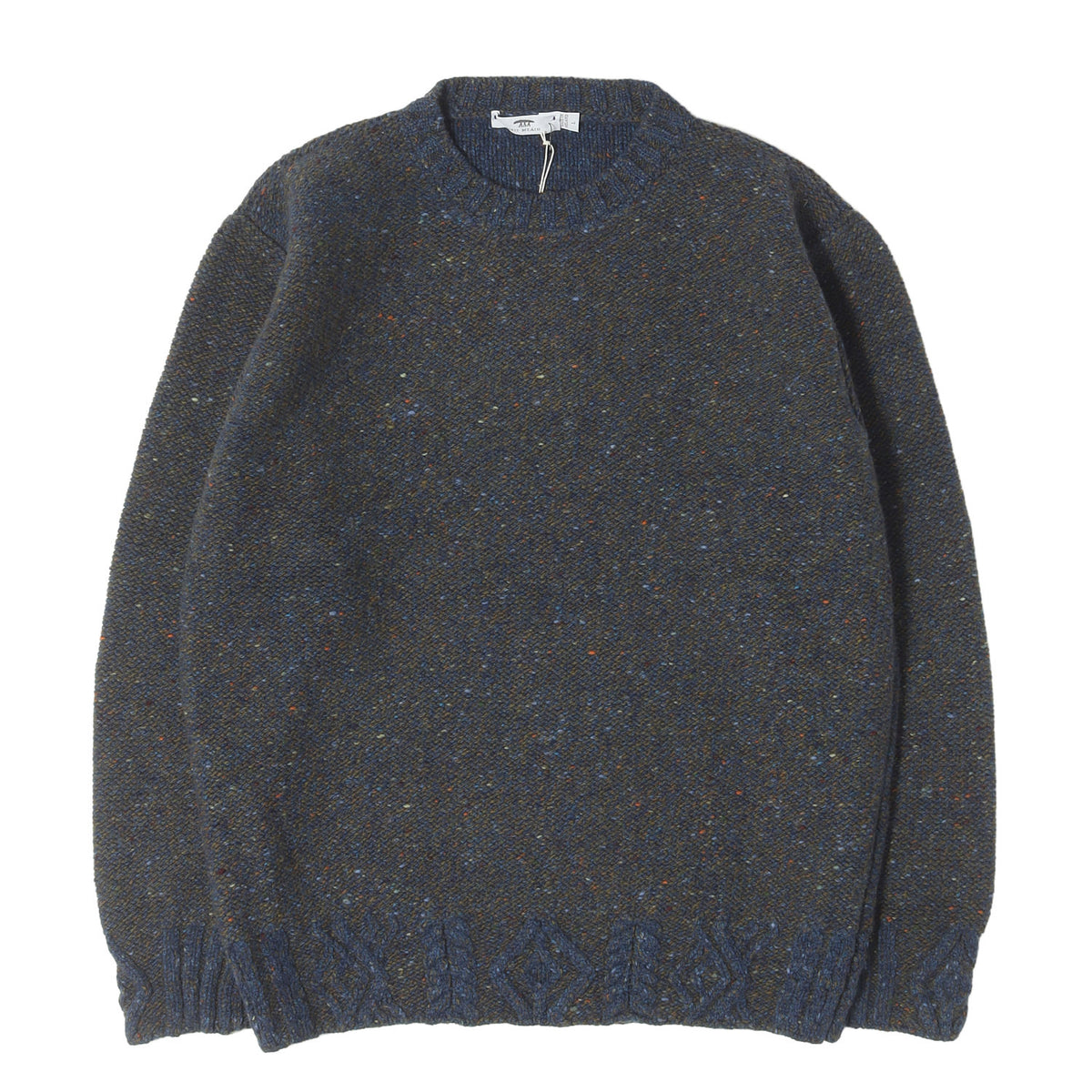 ネップ加工 アランリブ ウール/カシミヤ クルーネック ニット (Aran Rib Crew Neck)