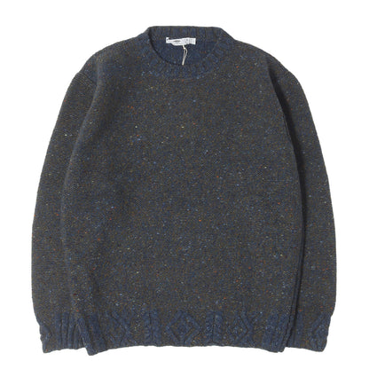 ネップ加工 アランリブ ウール/カシミヤ クルーネック ニット (Aran Rib Crew Neck)