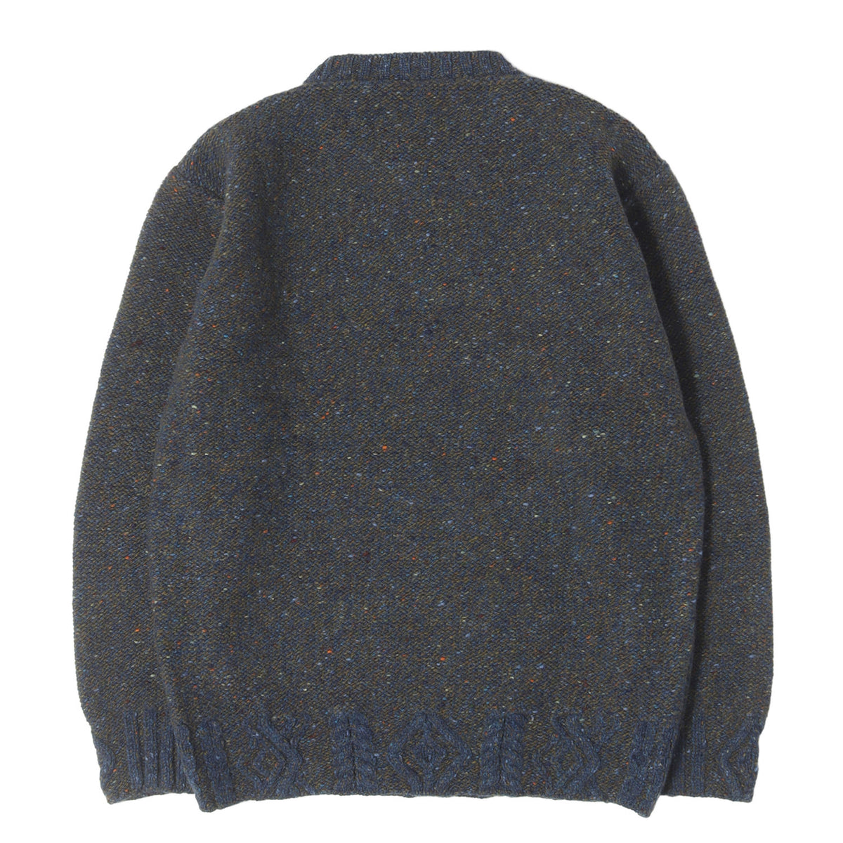 ネップ加工 アランリブ ウール/カシミヤ クルーネック ニット (Aran Rib Crew Neck)
