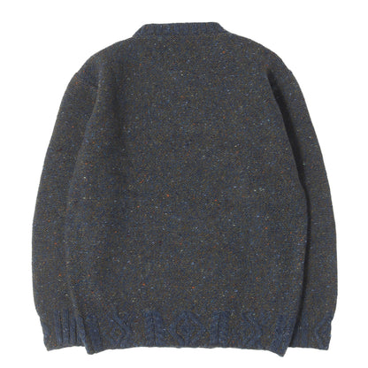 ネップ加工 アランリブ ウール/カシミヤ クルーネック ニット (Aran Rib Crew Neck)