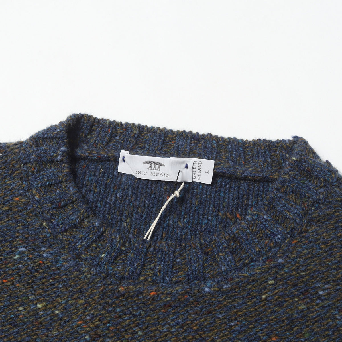 ネップ加工 アランリブ ウール/カシミヤ クルーネック ニット (Aran Rib Crew Neck)