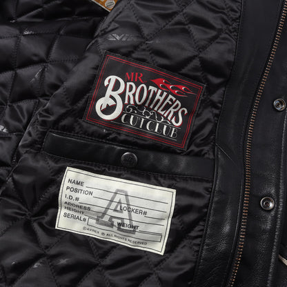 25AW ×MR.BROTHERS CUT CLUB シープスキンレザー バーシティジャケット / スタジャン (VARSITY LEATHER JACKET)