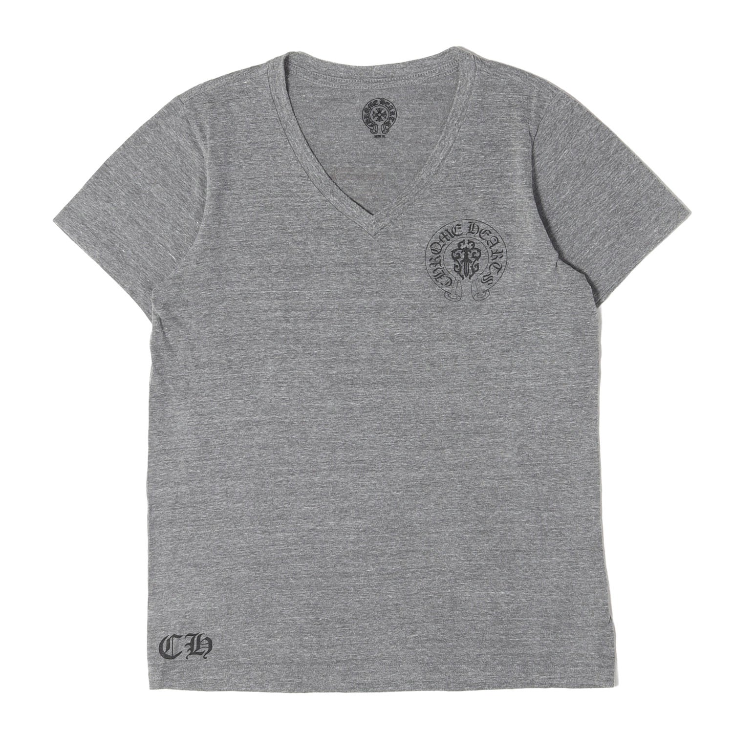 CHROME HEARTS (クロムハーツ) 00s ホースシュー&星条旗ロゴ Vネック T