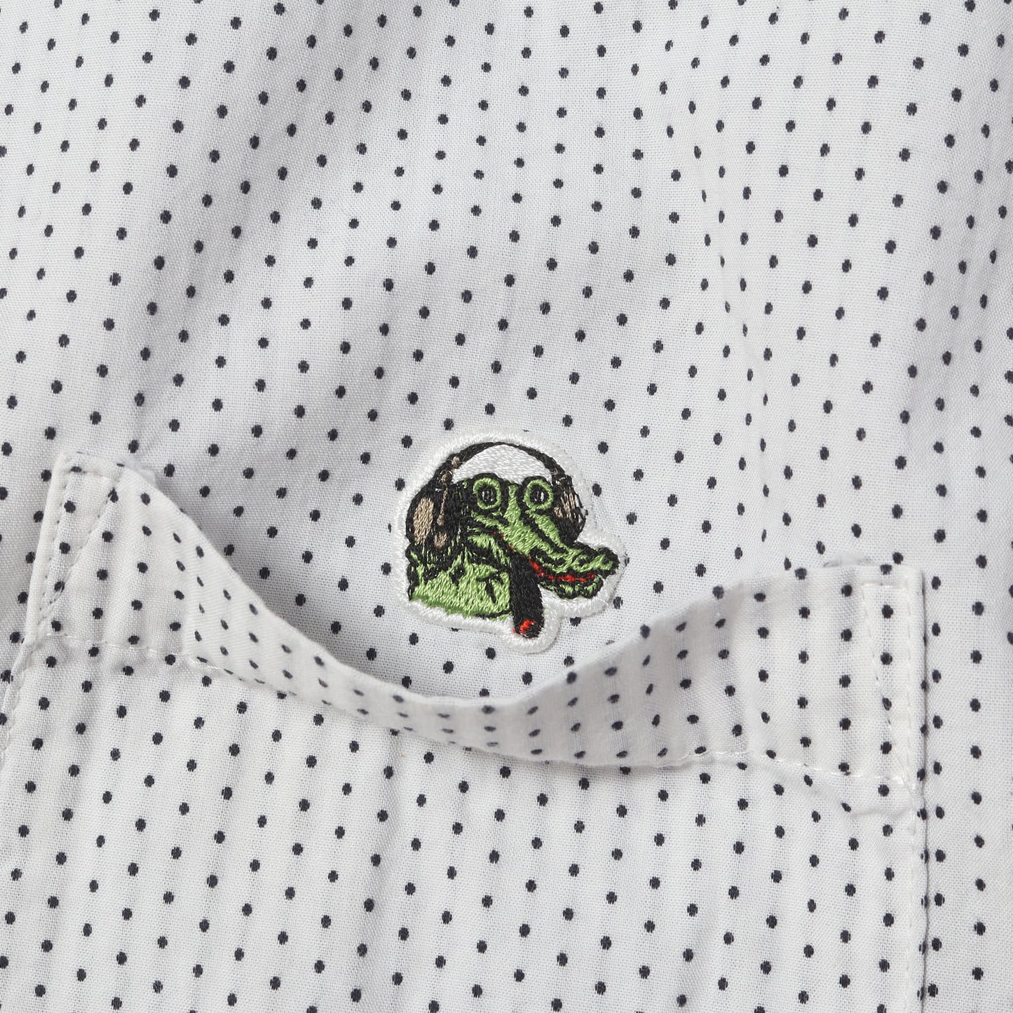 00s ピンドット刺繍 コットン 半袖シャツ