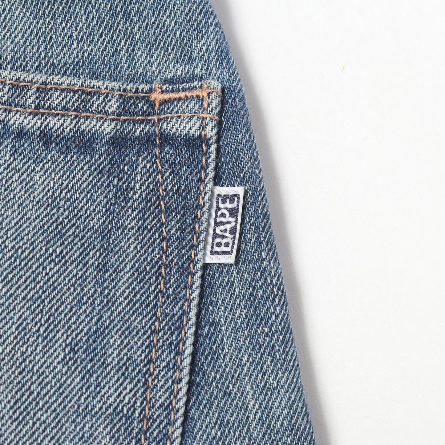 22AW BAPEロゴ刺繍 ヴィンテージ加工 デニムパンツ