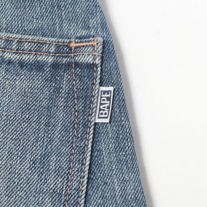 22AW BAPEロゴ刺繍 ヴィンテージ加工 デニムパンツ
