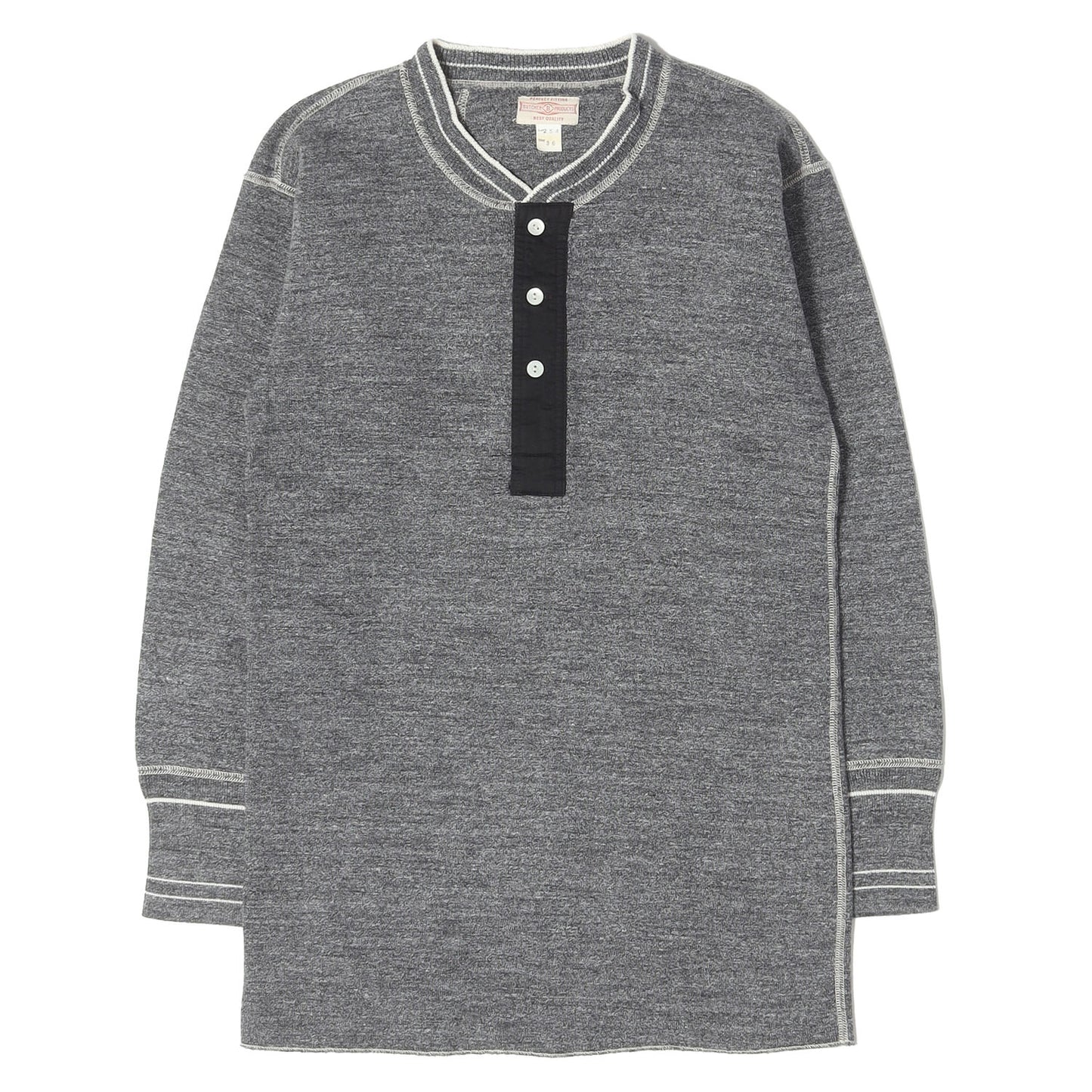 BUTCHER PRODUCTS Lot.254 ヘンリーネック リブ ロングスリーブ Tシャツ