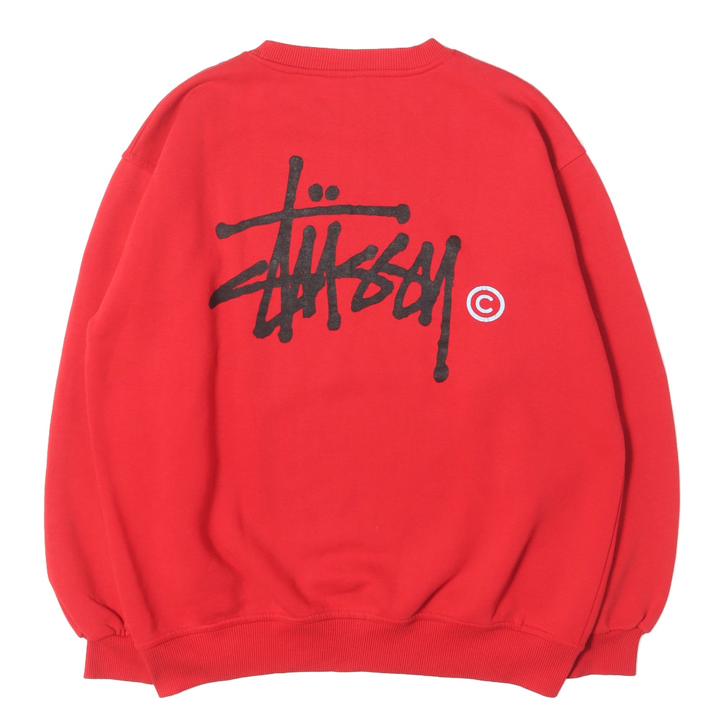 90s OLD STUSSY 赤青タグ ストックロゴ クルーネック スウェット(USA製)