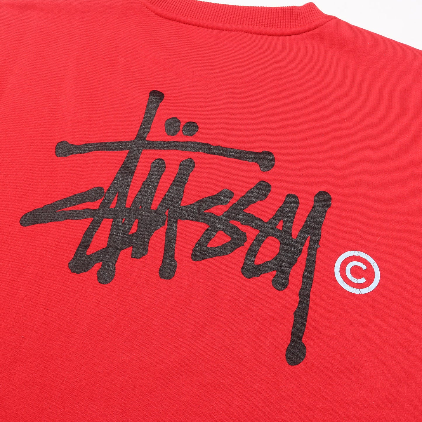 90s OLD STUSSY 赤青タグ ストックロゴ クルーネック スウェット(USA製)