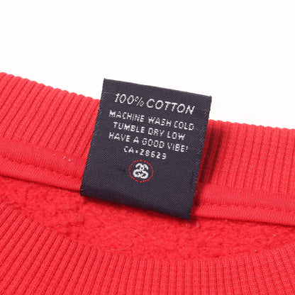 90s OLD STUSSY 赤青タグ ストックロゴ クルーネック スウェット(USA製)