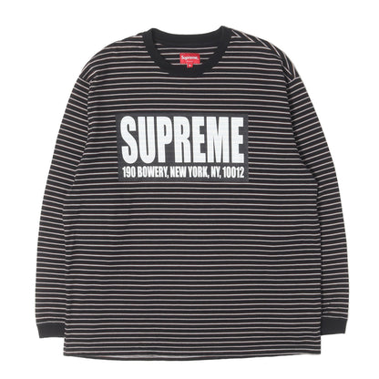 21SS ブランドロゴ ストライプ ロングスリーブ Tシャツ(Thin Stripe L/S Top)