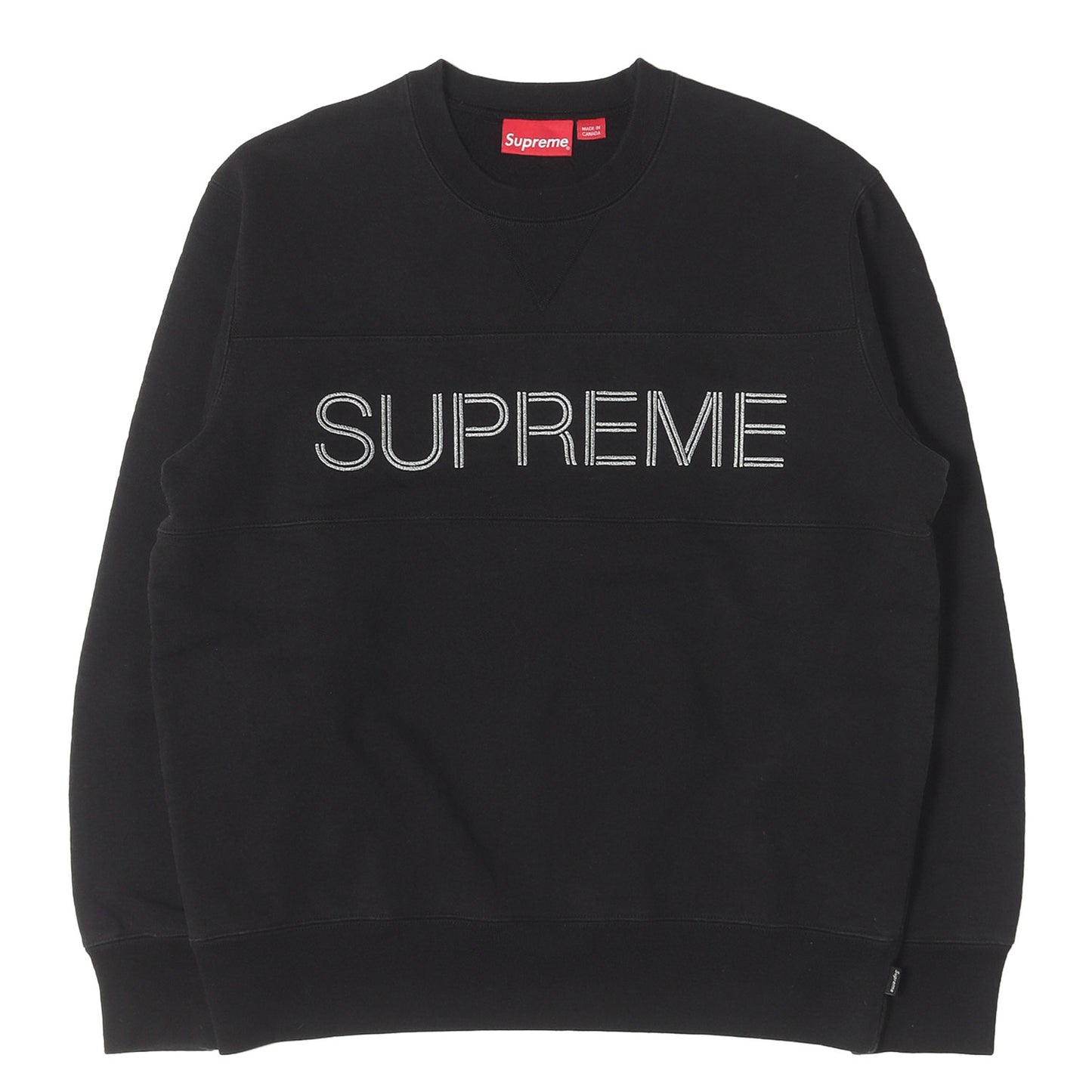 ブランドロゴ刺繍 パネル スウェット(Zig Zag Stitch Panel Crewneck)
