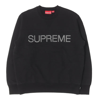 ブランドロゴ刺繍 パネル スウェット(Zig Zag Stitch Panel Crewneck)