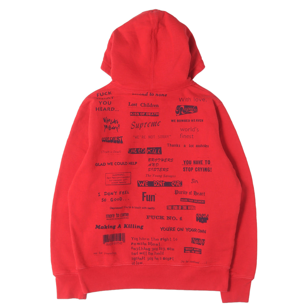 グラフィックプリント スウェットパーカー(Stop Crying Hooded Sweatshirt)