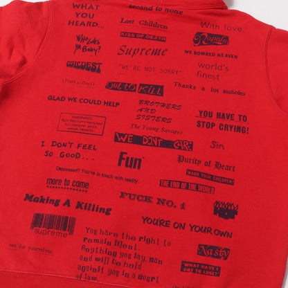 グラフィックプリント スウェットパーカー(Stop Crying Hooded Sweatshirt)