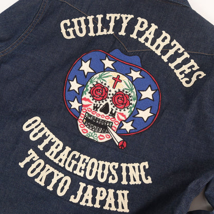 シュガースカル刺繍 ウエスタン デニムシャツ